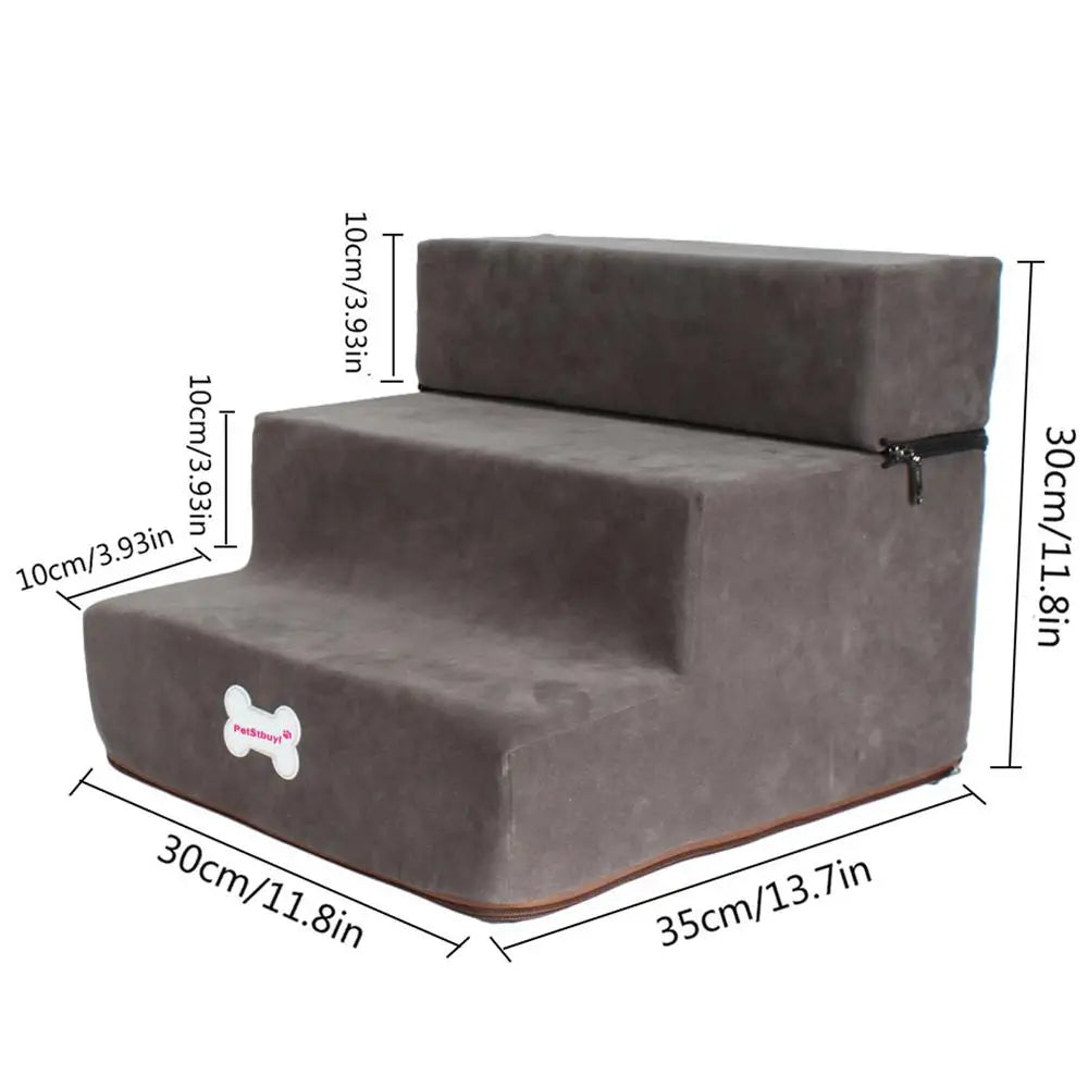 Small Dog Stairs Pet 3 Steps Stairs 30cm Height for Small Dog Cat Ramp Ladder Antislip Removable Dogs Bed Stairs Pet Supplies