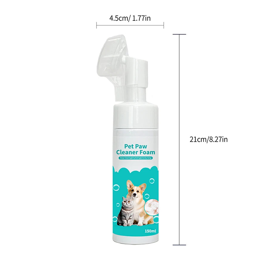 Pet foot cleaning foam dog cat paw foot wash free care 150ml pet cleaning supplies