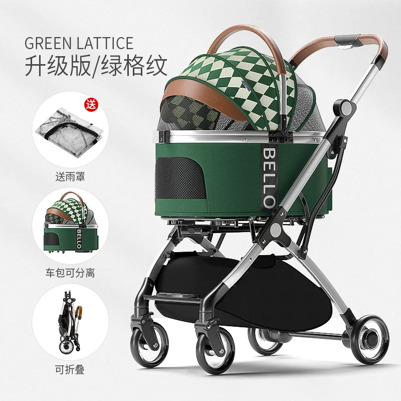 Pet Stroller Cats Dogs Carrier Wheels Supplies Portable Foldable Trolley Pet Outdoor Travel Products Accessories Dogs Stroller