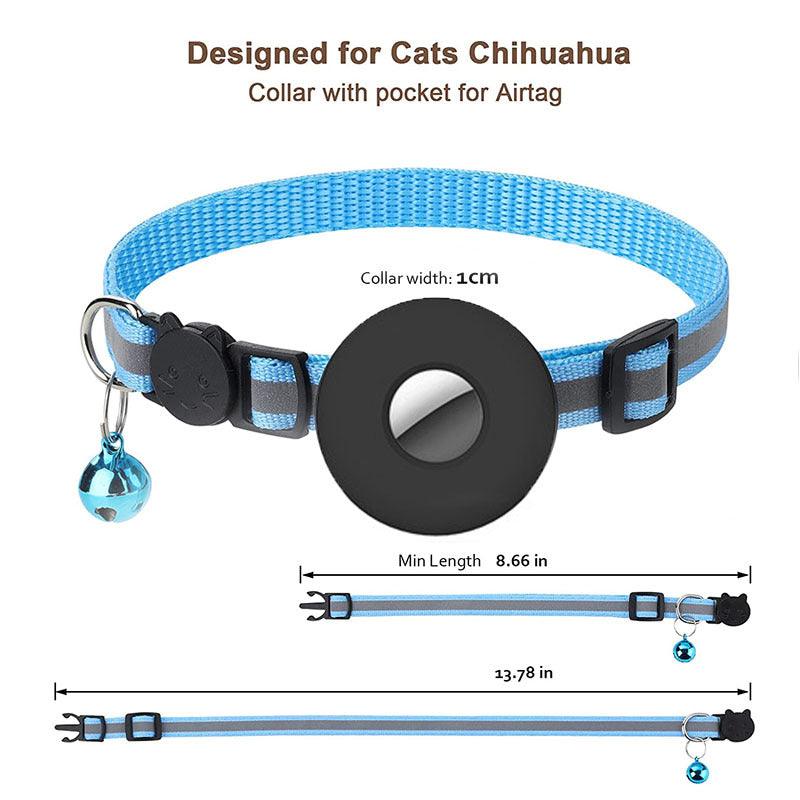 Reflective Adjustable Anti-Lost Pet Collar With Airtag Compatibility