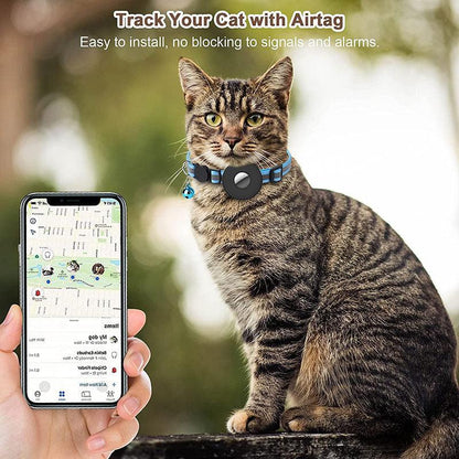 Reflective Adjustable Anti-Lost Pet Collar With Airtag Compatibility