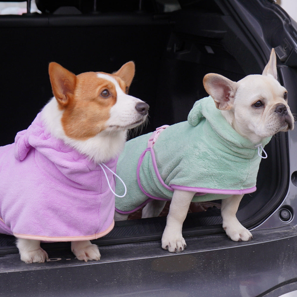 Pet Bathrobe Dog Bath Towel Super Absorbent Shower Cleaning Towel Dog