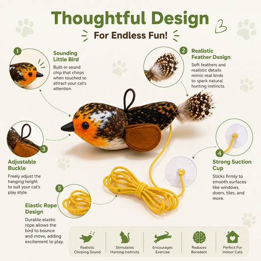 Interactive Bird Toy for Indoor Cats