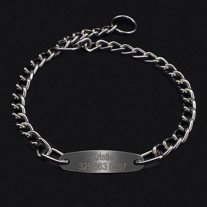 Custom Pet Dog Chain Slip Collar Personalized Pets