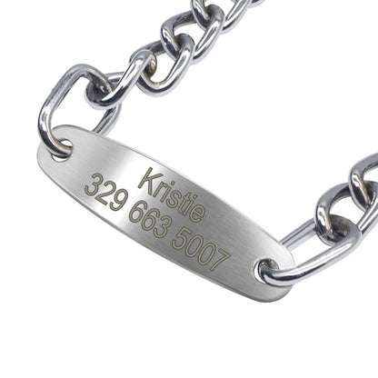 Custom Pet Dog Chain Slip Collar Personalized Pets