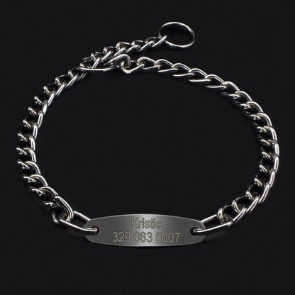 Custom Pet Dog Chain Slip Collar Personalized Pets