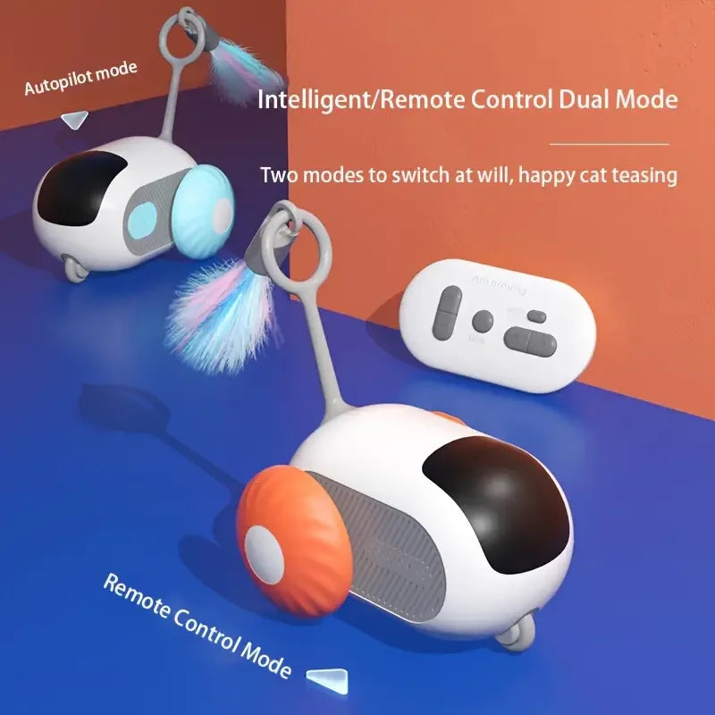 Remote Control Eco-Friendly Silicone Luxury Cartoon Electronic Interactive Cat Toy Car-Novelty Gift for Cats