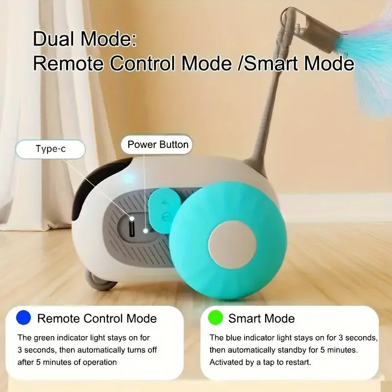 Remote Control Eco-Friendly Silicone Luxury Cartoon Electronic Interactive Cat Toy Car-Novelty Gift for Cats