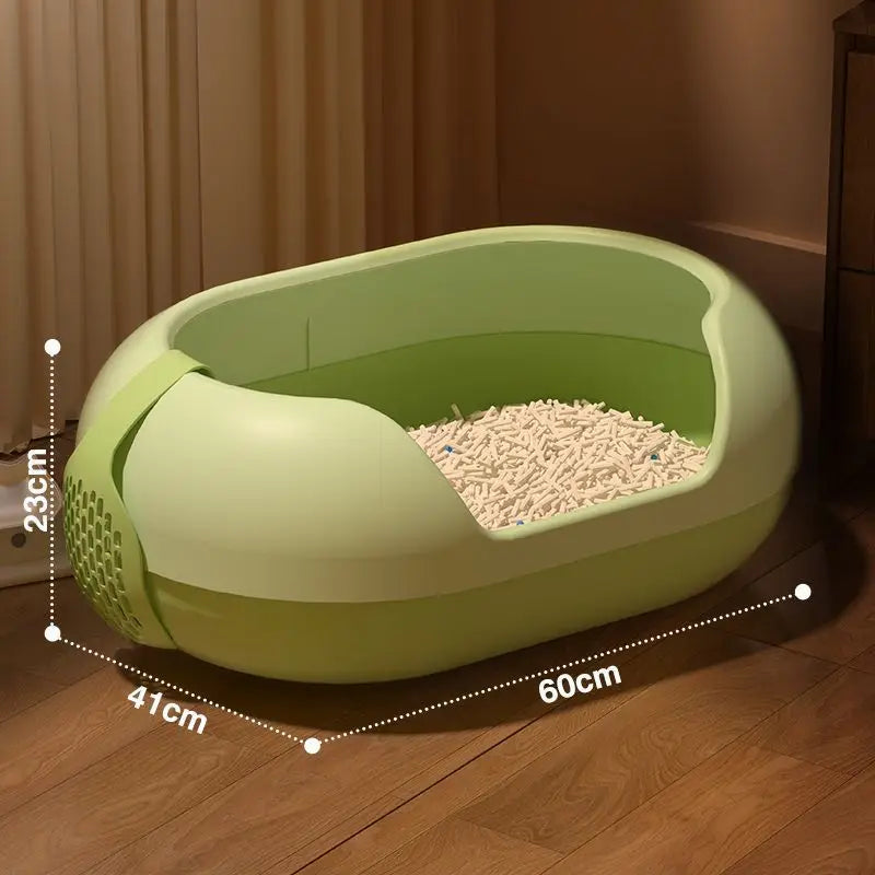 Oversized Anti-Splash Cat Litter Box Semi-Closed PP and Plastic Pet Supplies with Sand Closed Cat Toilet
