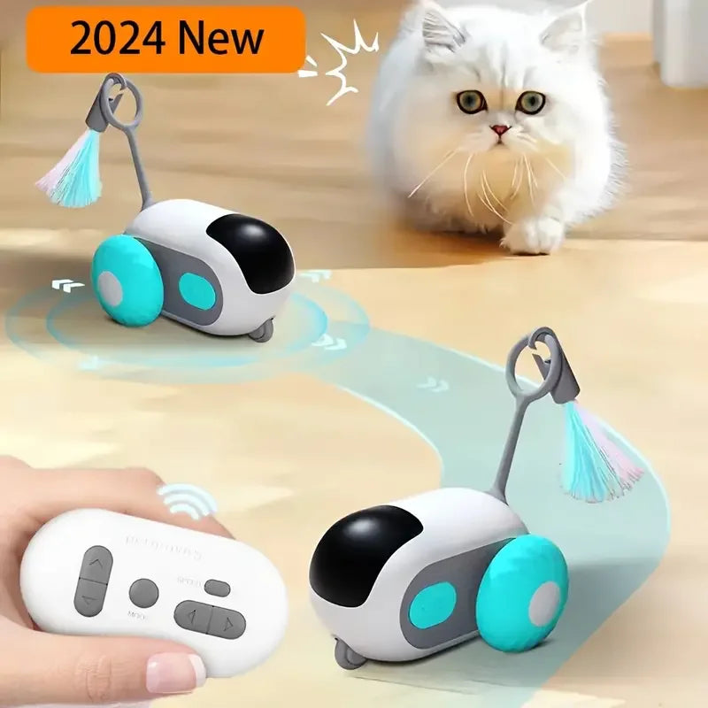Remote Control Eco-Friendly Silicone Luxury Cartoon Electronic Interactive Cat Toy Car-Novelty Gift for Cats