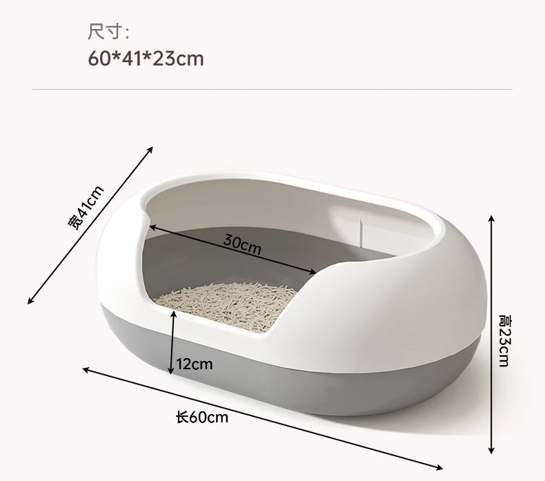 Oversized Anti-Splash Cat Litter Box Semi-Closed PP and Plastic Pet Supplies with Sand Closed Cat Toilet