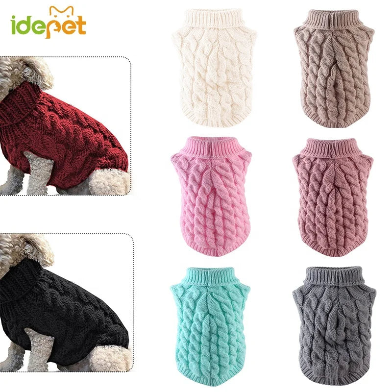 Factory Direct Puppy Clothes Pet Cat Sweater Solid Color Coat Jacket for Kitten Fashion Pet Supplies Clothes for Dogs