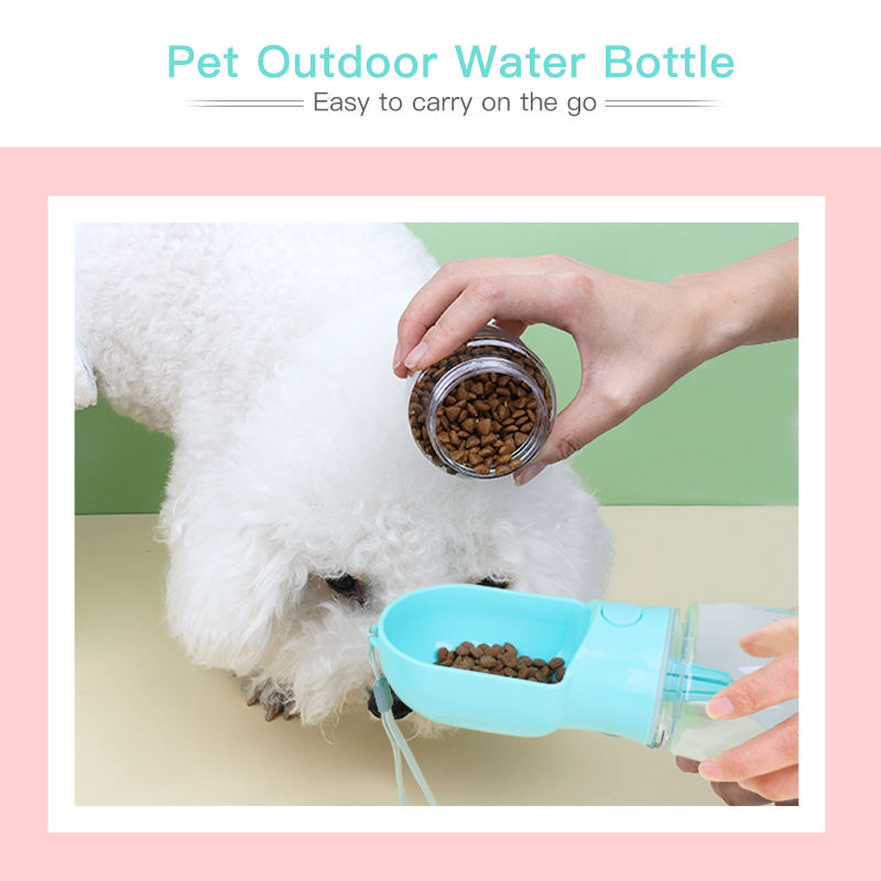 2 in 1 portable pet water bottle and feeder