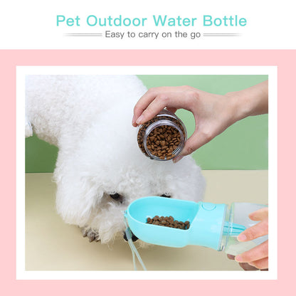 2 in 1 portable pet water bottle and feeder