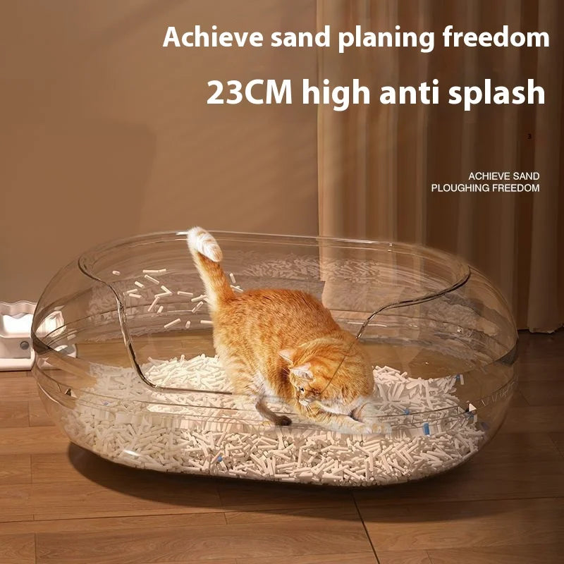 Oversized Anti-Splash Cat Litter Box Semi-Closed PP and Plastic Pet Supplies with Sand Closed Cat Toilet