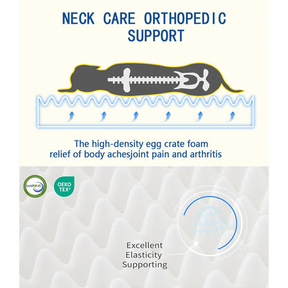 Large Dog Orthopedic Bed Eco-Friendly Egg-Crate Foam Washable Removable Cover Solid Waterproof Lining Bottom Support for Pets