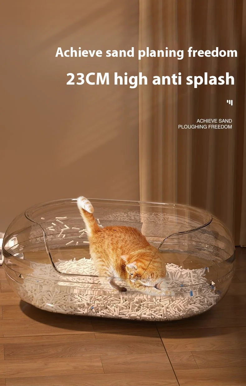 Oversized Anti-Splash Cat Litter Box Semi-Closed PP and Plastic Pet Supplies with Sand Closed Cat Toilet