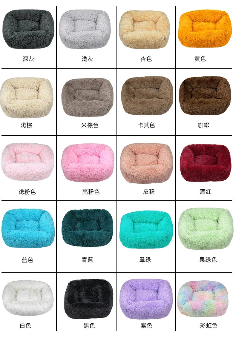 Teddy Cat Kennel Square Kennel Pet Mat Cat Bed Dog Bed Pet Supplies Winter Plush Pet Kennel