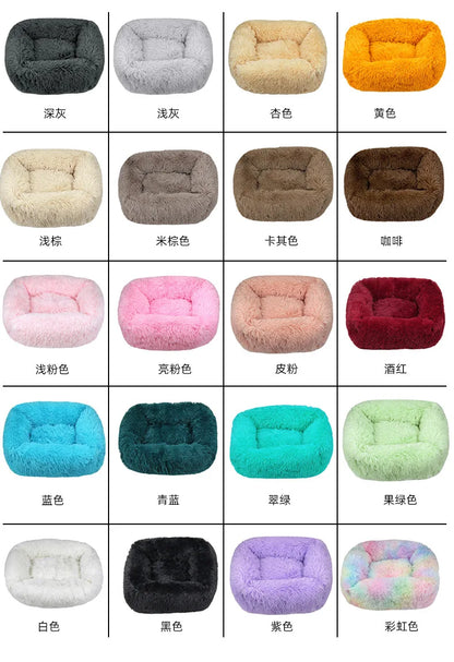 Teddy Cat Kennel Square Kennel Pet Mat Cat Bed Dog Bed Pet Supplies Winter Plush Pet Kennel
