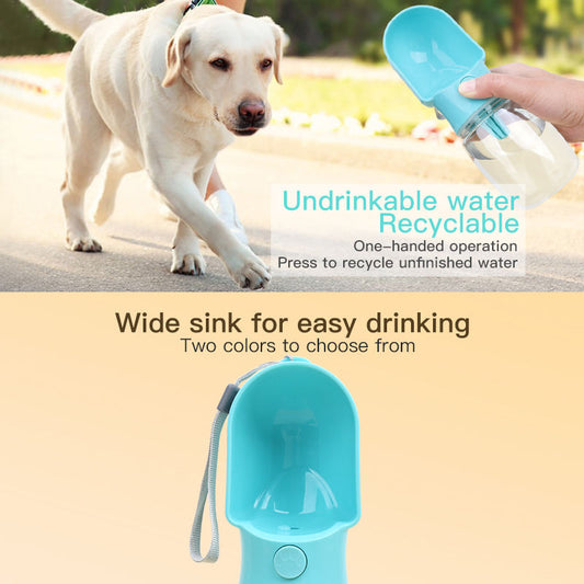 2 in 1 portable pet water bottle and feeder
