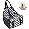 Small Medium Pet Dog Cat Booster Car Seat Waterproof Portable Folding Travel Carrier with Oxford Material and Printed Pattern