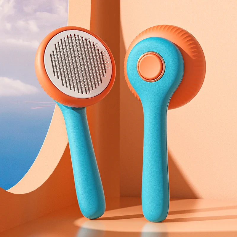 2023 New Stainless Steel Cat Brush Pet Grooming Removal Dog Hair Comb Dog Grooming Hair Cleaning Shaving Brush Pet Supplies
