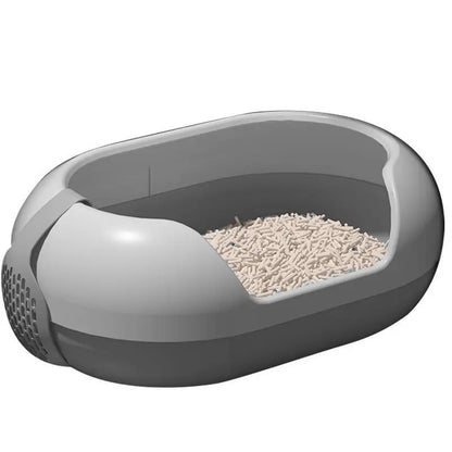 Oversized Anti-Splash Cat Litter Box Semi-Closed PP and Plastic Pet Supplies with Sand Closed Cat Toilet