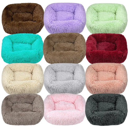 Teddy Cat Kennel Square Kennel Pet Mat Cat Bed Dog Bed Pet Supplies Winter Plush Pet Kennel