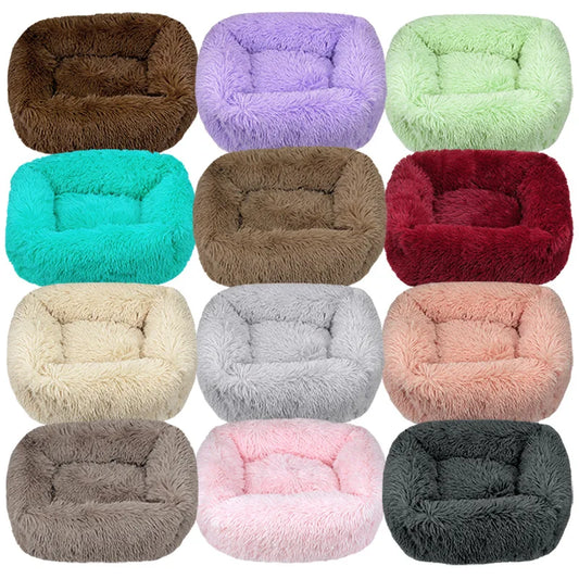Teddy Cat Kennel Square Kennel Pet Mat Cat Bed Dog Bed Pet Supplies Winter Plush Pet Kennel
