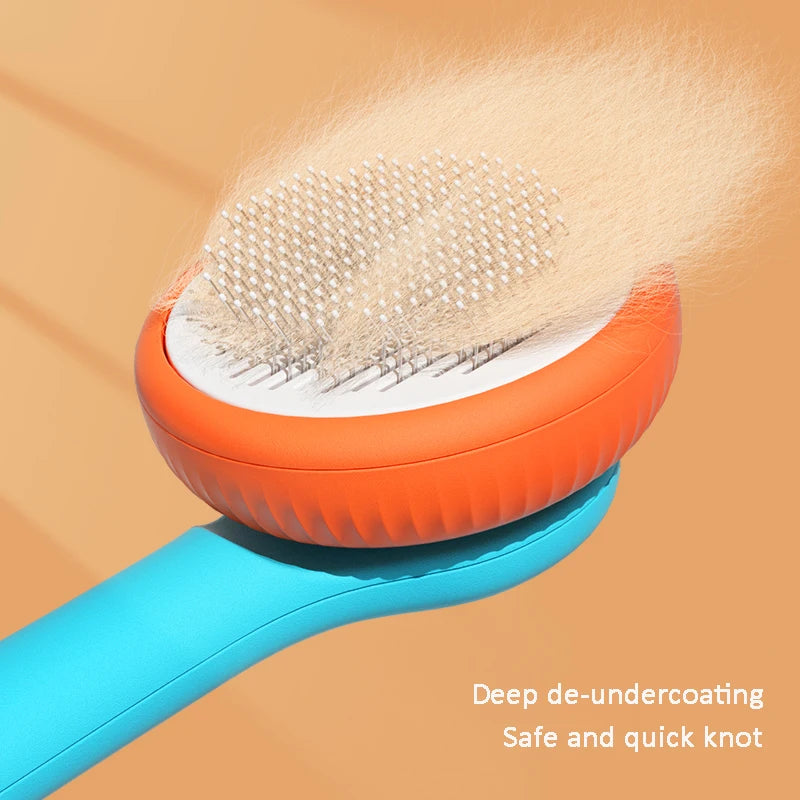 2023 New Stainless Steel Cat Brush Pet Grooming Removal Dog Hair Comb Dog Grooming Hair Cleaning Shaving Brush Pet Supplies