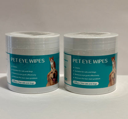 120pcs Hypoallergenic Thickened Portable Rinse-Free Pet Eye Wipes