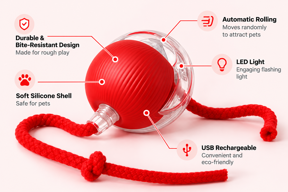 Automatic Rolling Teaser Ball for Cats
