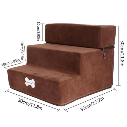 Small Dog Stairs Pet 3 Steps Stairs 30cm Height for Small Dog Cat Ramp Ladder Antislip Removable Dogs Bed Stairs Pet Supplies