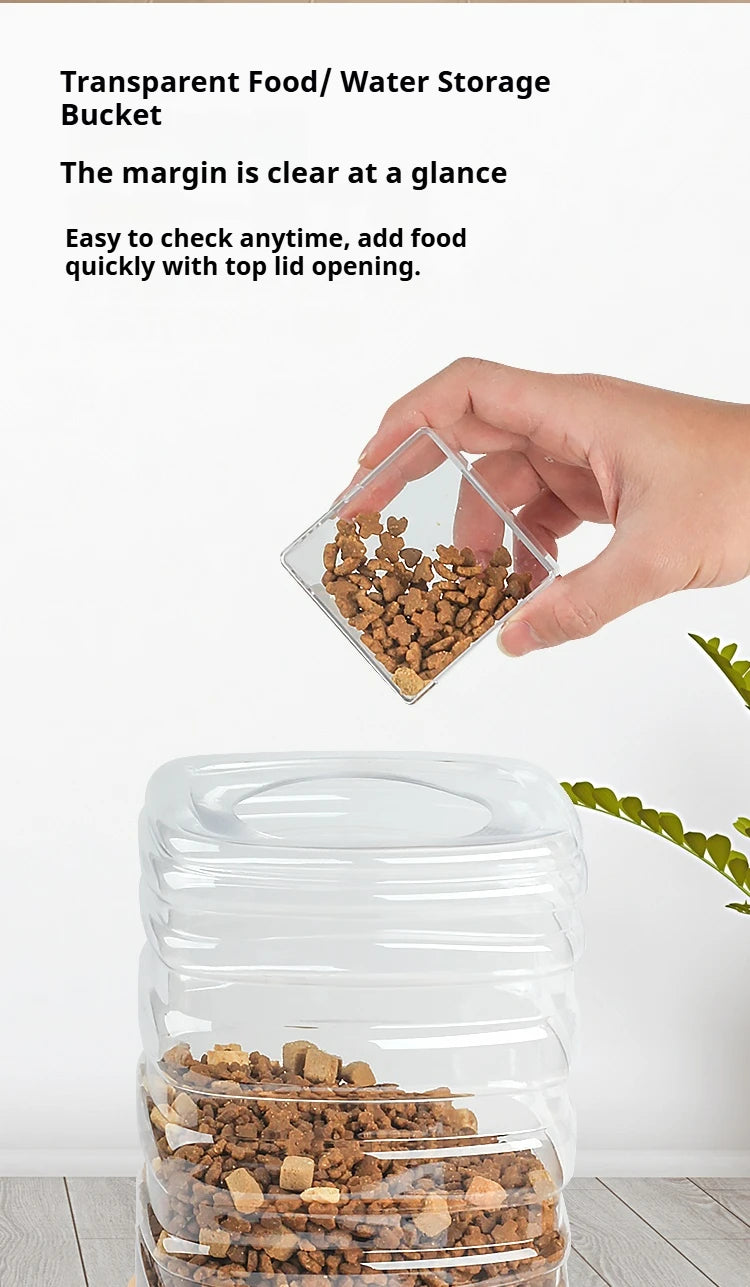 Pet Automatic Feeder Pet Feeder Bowls Automatic Water Dispenser Cat Bowl Dog Bowl Large Capacity Storage Barrel Pet Supplies