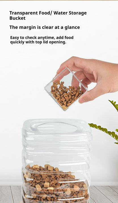Pet Automatic Feeder Pet Feeder Bowls Automatic Water Dispenser Cat Bowl Dog Bowl Large Capacity Storage Barrel Pet Supplies
