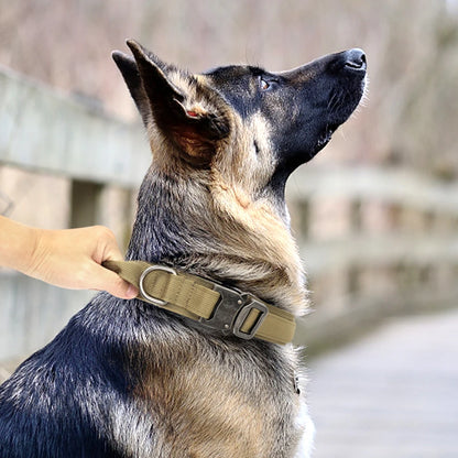 Military Tactical Dog Collar Leash Set Durable Pet Collar Retractable Leash Medium Large Dog German Shepherd Training Accessorie