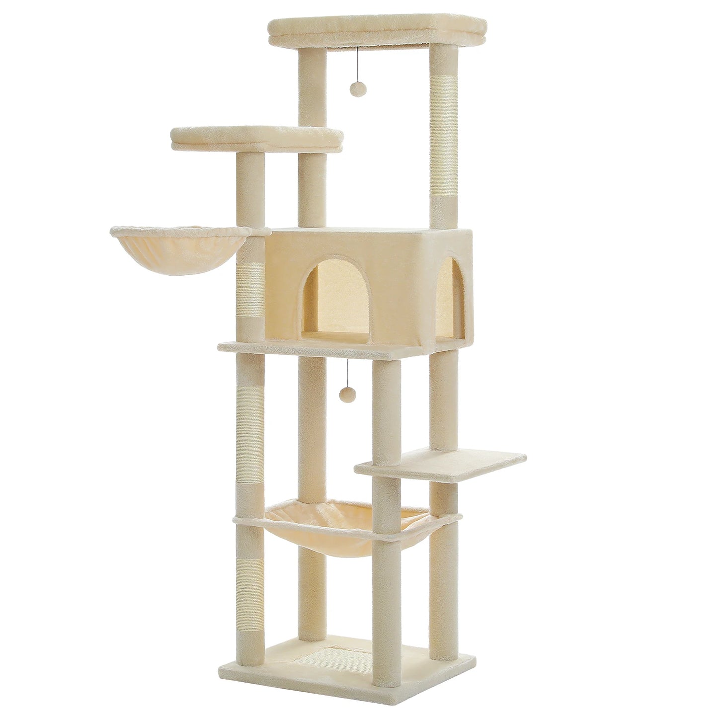 Large Cat Tree for Indoor Cats Multi-Level Cat Tower with Scratching Posts Soft Hammock Large Cat Condo Cat Accessories Cat Toys