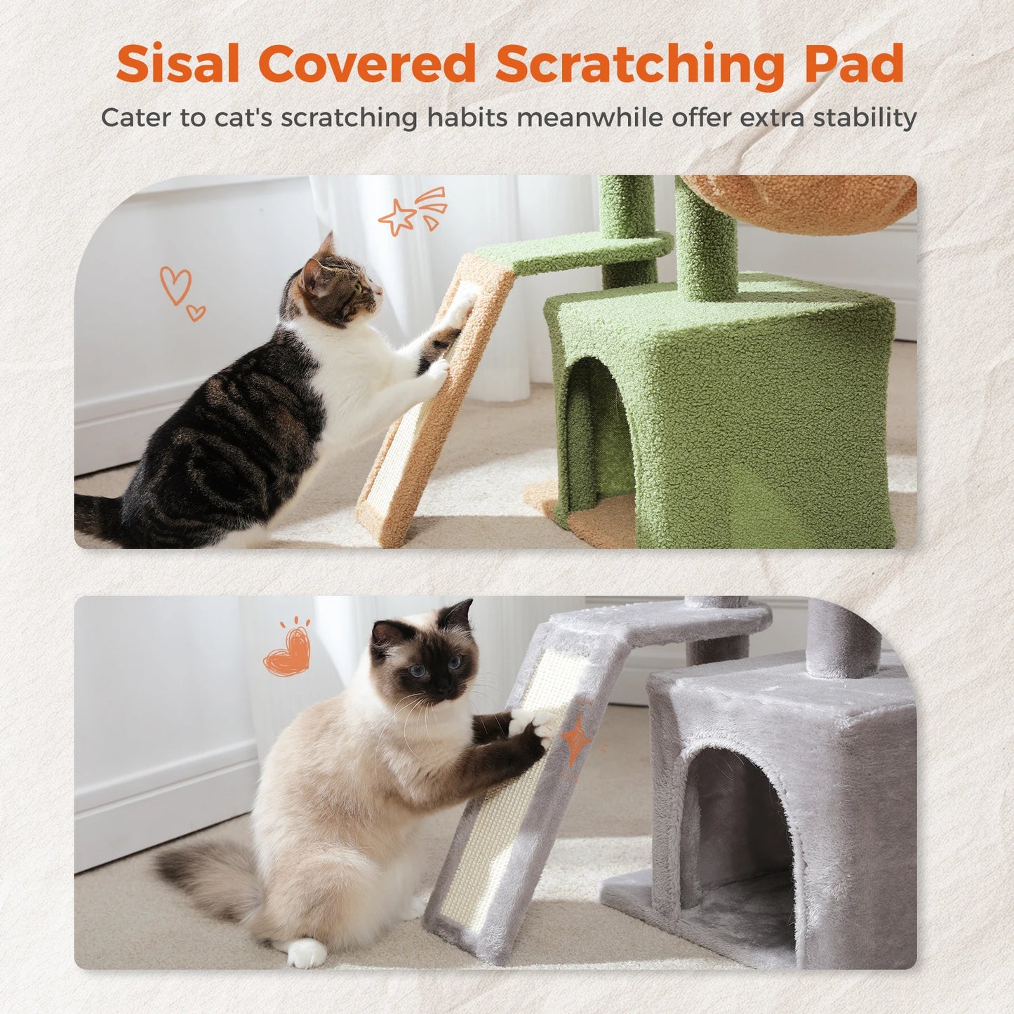 Small Cat Tree Cat Tower with Natural Sisal Scratching Post,Spacious Top Perch,Privite Cat Condo Perfect for Indoor Cats,Cat Toy