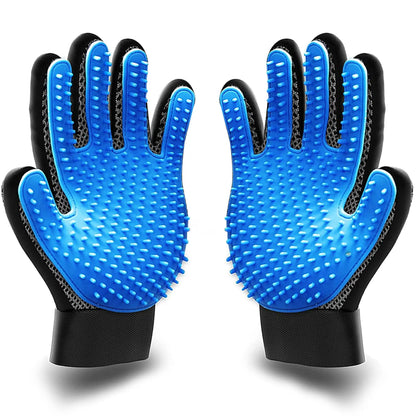 Pet Grooming Gloves | Deshedding Glove for Easy, Mess-Free Grooming | Grooming Mitt for Dogs, Cats, Rabbits & Horses with Long/S