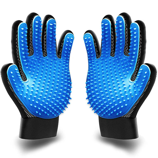 Pet Grooming Gloves | Deshedding Glove for Easy, Mess-Free Grooming | Grooming Mitt for Dogs, Cats, Rabbits & Horses with Long/S