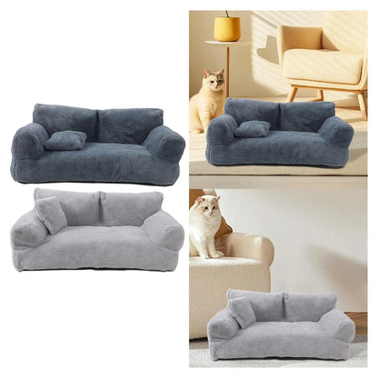 Pet Sofa Soft Plush Anti Slip Bottom Warm Pet Supplies Rectangle Versatile Wear Resistant with Removable Cover for Dog Cat Pet