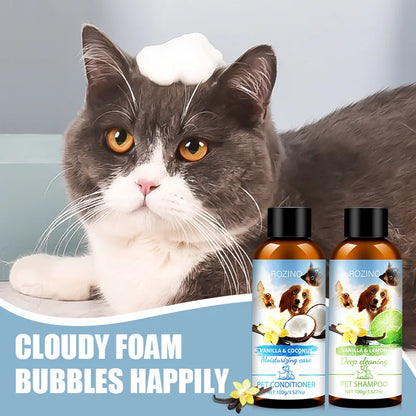 Pet Shower Gel and Conditioner Combo Pack, Perfect Clean Shampoo and Conditioner, Chemical Free, for Pets Cats and Dogs