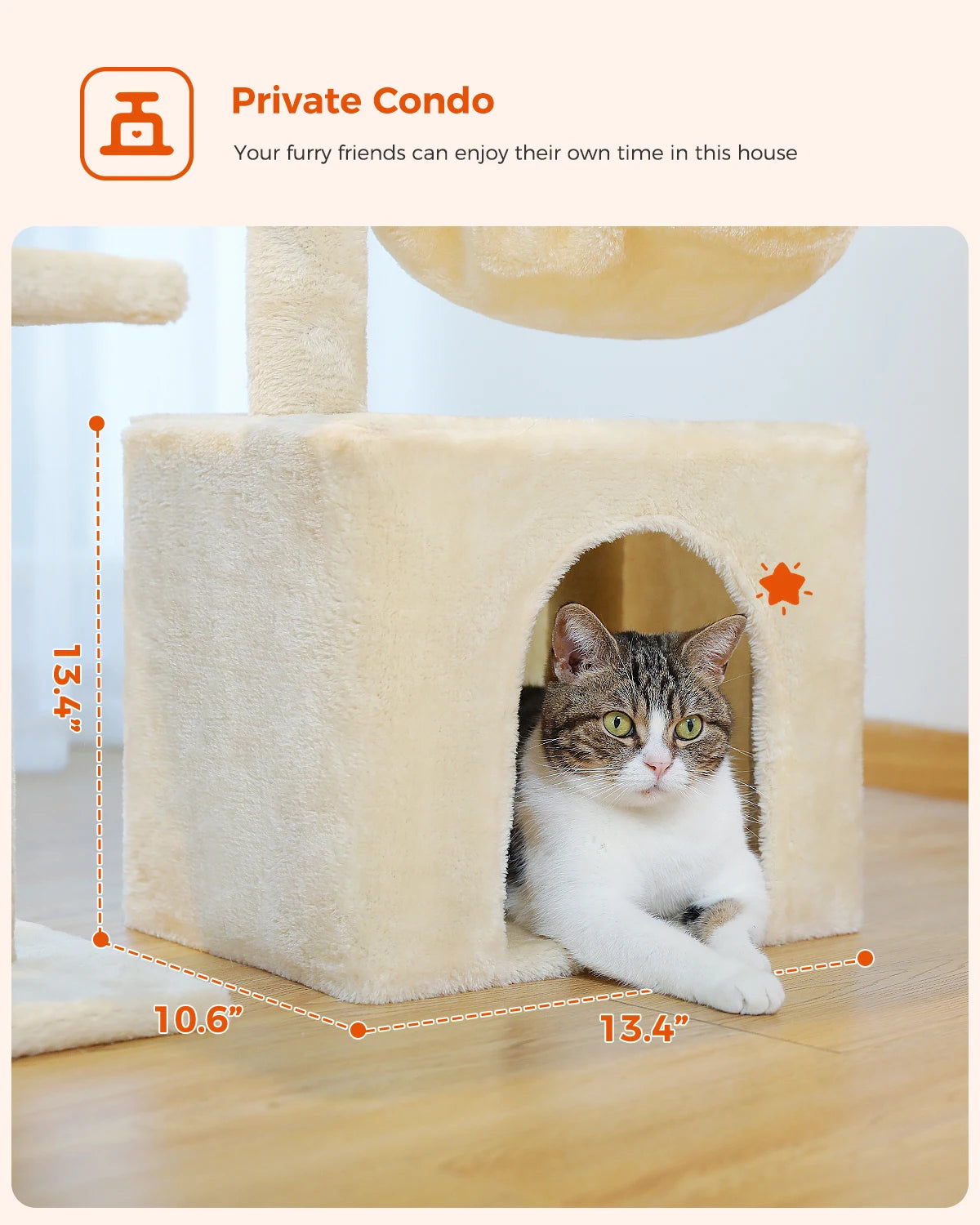 Small Cat Tree Cat Tower with Natural Sisal Scratching Post,Spacious Top Perch,Privite Cat Condo Perfect for Indoor Cats,Cat Toy