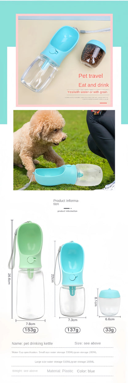 Portable Food Grade Material Pet Dog Cat Puppy Water Bottle Food Dispenser Travel Pet Water Cup For Pets cat bowl accessories
