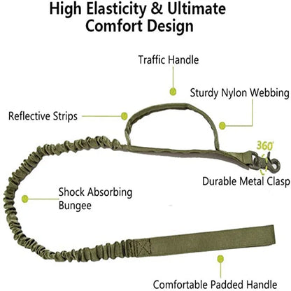 Military Tactical Dog Collar Leash Set Durable Pet Collar Retractable Leash Medium Large Dog German Shepherd Training Accessorie