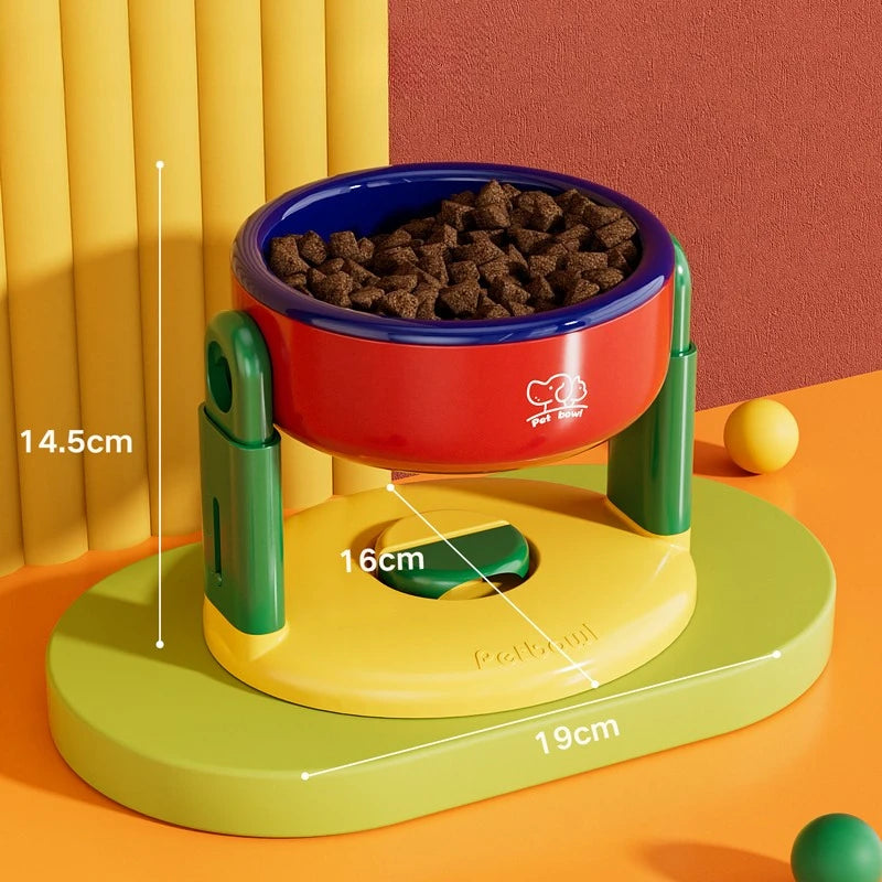 Pet Dog Bowl Lifted Lowered Neck Protection for Cats Dogs Water Bowl Oblique Suction Cup Pet Feeding Tool Dopamine Pet Products