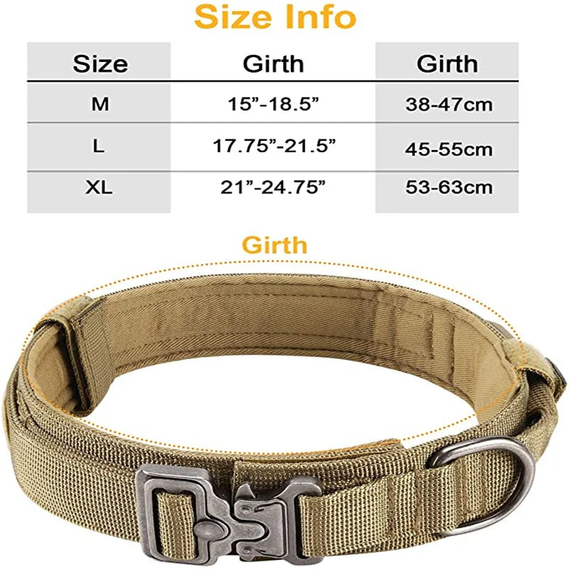 Military Tactical Dog Collar Leash Set Durable Pet Collar Retractable Leash Medium Large Dog German Shepherd Training Accessorie