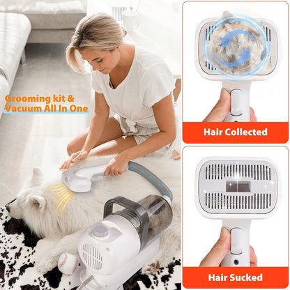 Pet Grooming Tools Vacuum Suction Electronic Pet Hair Professional Grooming Kit Clippers for Cats Dog Brush