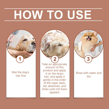Dogs Cats Shampoo Fragrance Bath Wash Hair Softening Itchy Skin Relief Remove Mites Dirts Natural Moisturizing Pet Shower Gel
