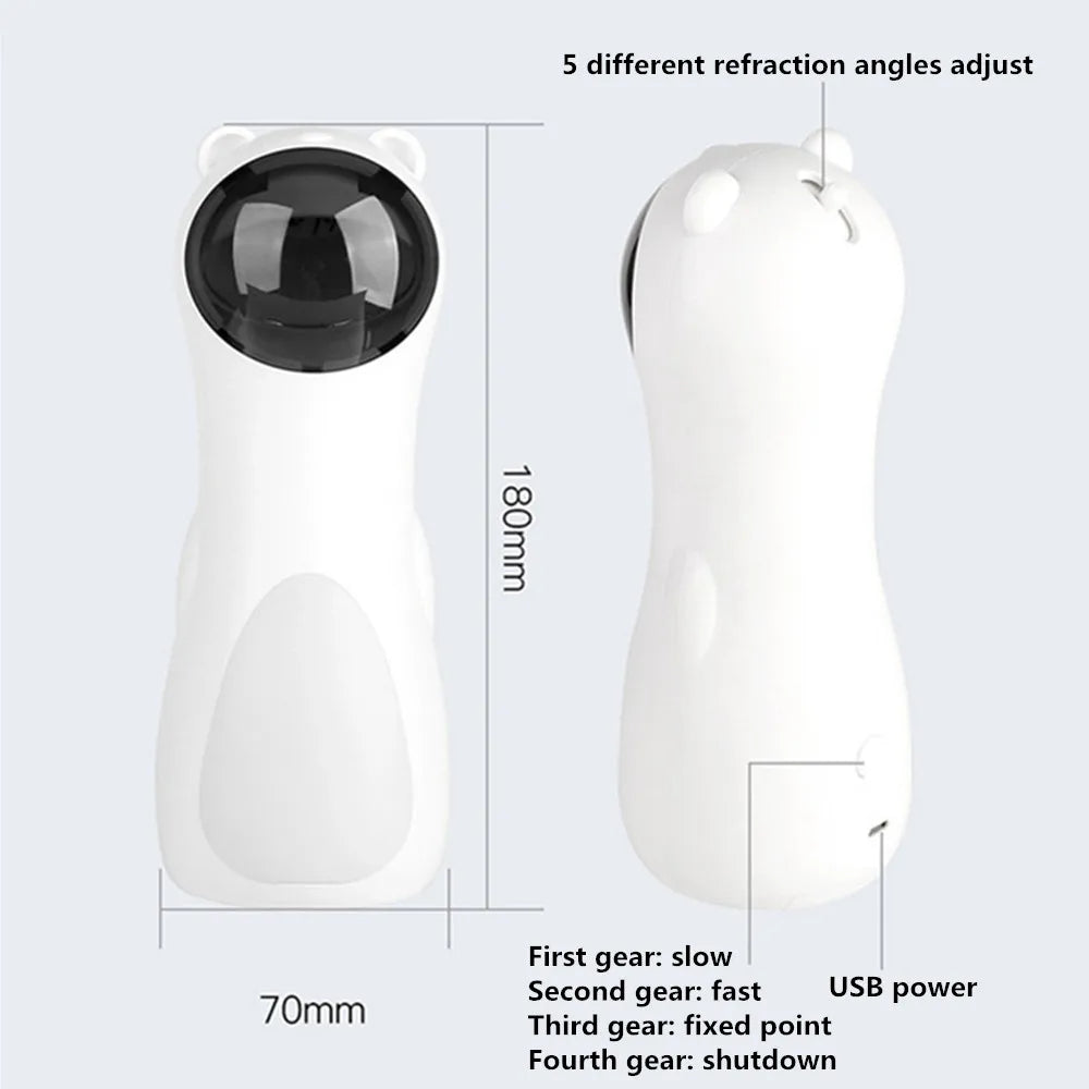 Cat Laser Toy Automatic Teaser Laser LED Kitten Interactive Training Entertaining Multi-Angle Adjustable USB Charge